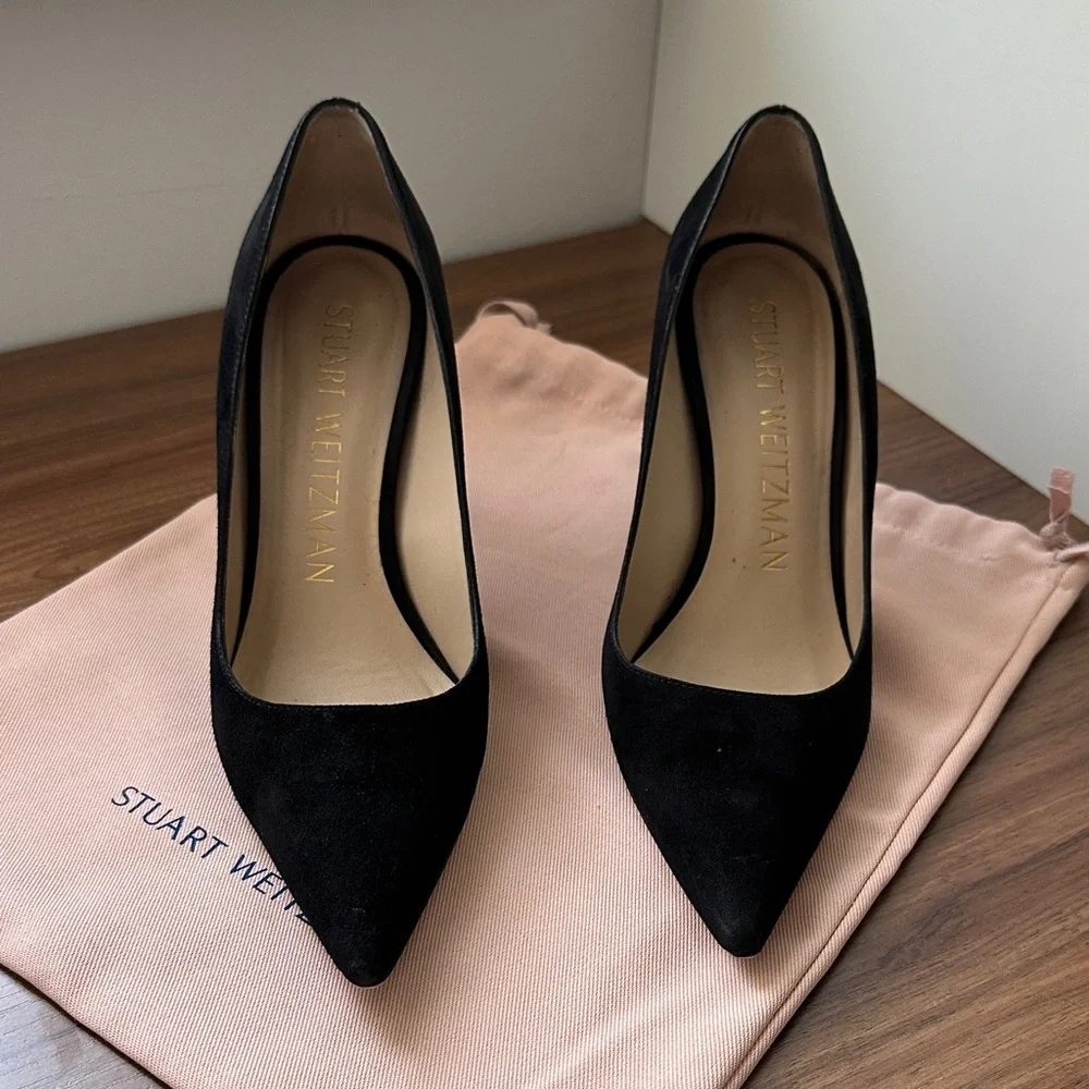 Stuart Weitzman Power 85 Suede Pumps - Picture 2 of 5